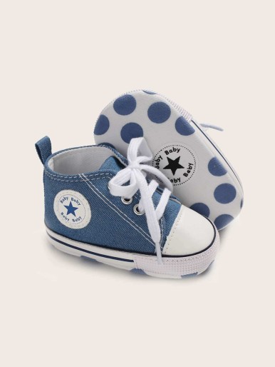 Baby Boy Cap Toe Lace-up Front Sneakers