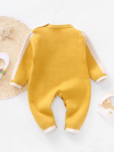 Baby Boy Letter Pattern Knit Jumpsuit