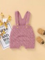 Baby Boy Solid Cable Knit Overall Romper