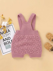 Baby Boy Solid Cable Knit Overall Romper