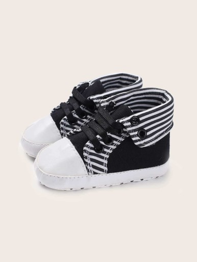 Baby Boy Striped High Top Sneakers