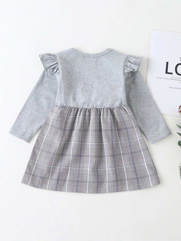 Baby Girl Bow Front Plaid Dress