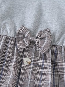 Baby Girl Bow Front Plaid Dress