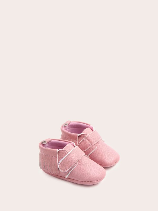 Baby Girls Hook-and-loop Fastener Strap Fringe Booties