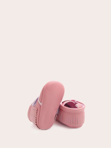 Baby Girls Hook-and-loop Fastener Strap Fringe Booties