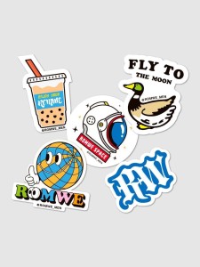 ROMWE 5pcs Cartoon & Slogan Graphic Sticker