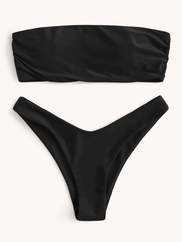 Bandeau High Cut Bikini Swimsuit