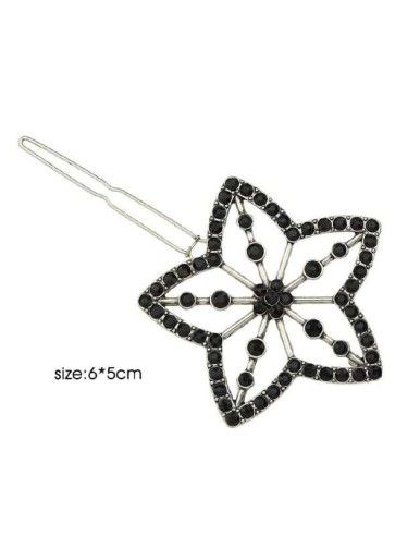 Black Beads Star Hairgrips