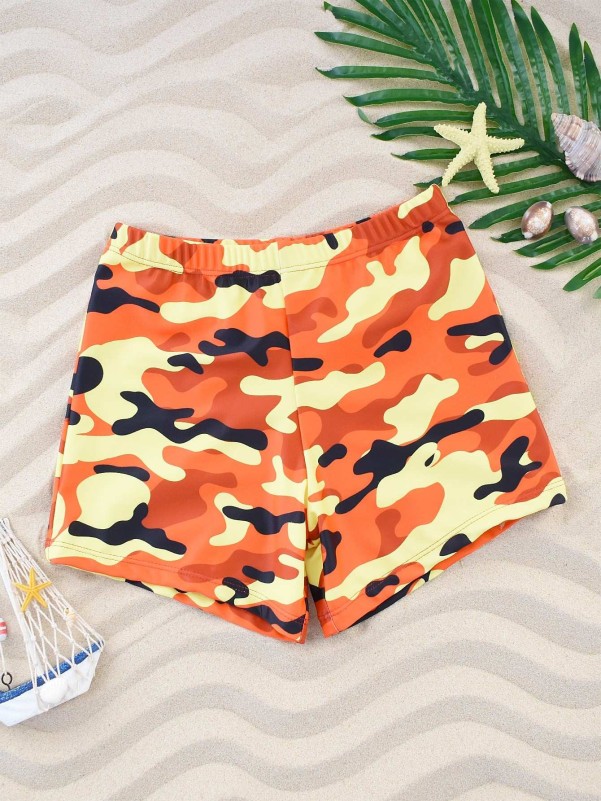 Boys Camo Pattern Swim Shorts