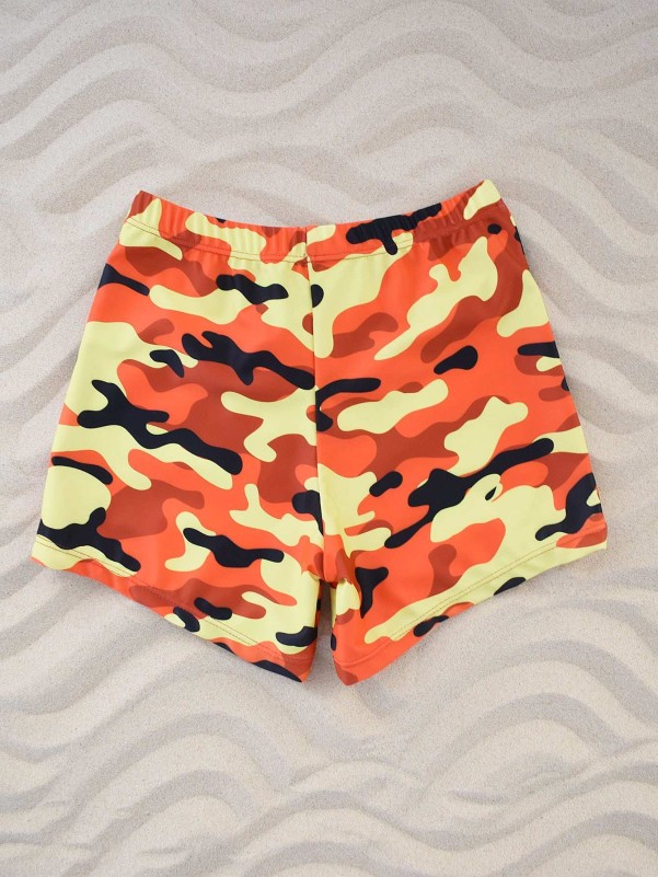 Boys Camo Pattern Swim Shorts