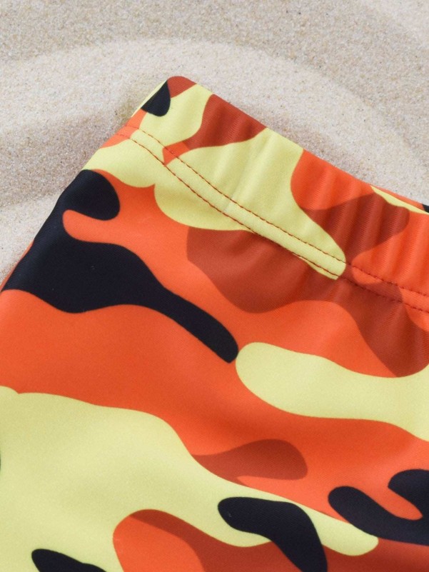 Boys Camo Pattern Swim Shorts