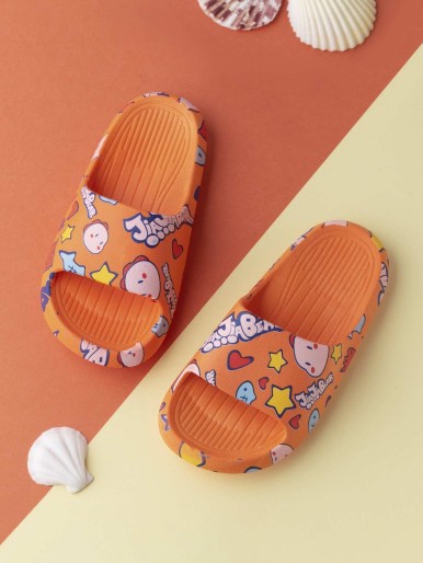 Boys Cartoon Graphic Slippers