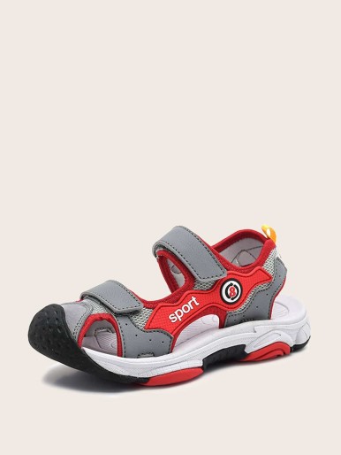 Boys Letter Graphic Hook-and-loop Fastener Strap Sport Sandals