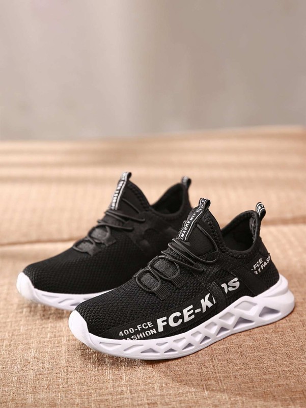 Boys Letter Graphic Wide Fit Sneakers