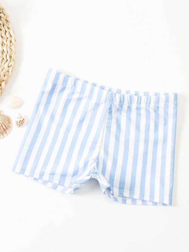 Boys Striped Tie Front Swim Trunks