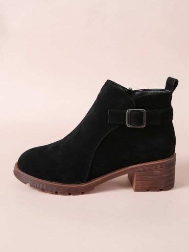 Buckle Decor Chunky Heeled Boots