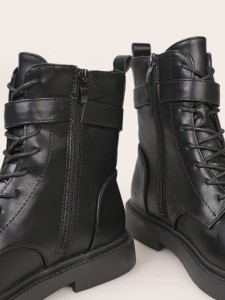 Buckle Decor Combat Boots