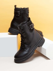 Buckle Decor Combat Boots