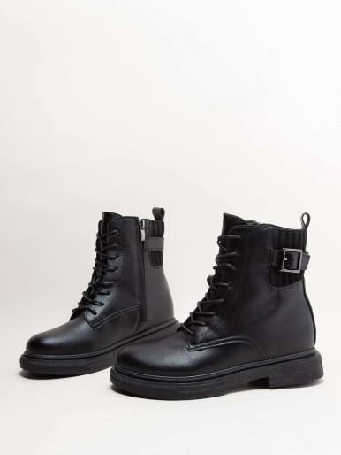 Buckle Decor Combat Boots