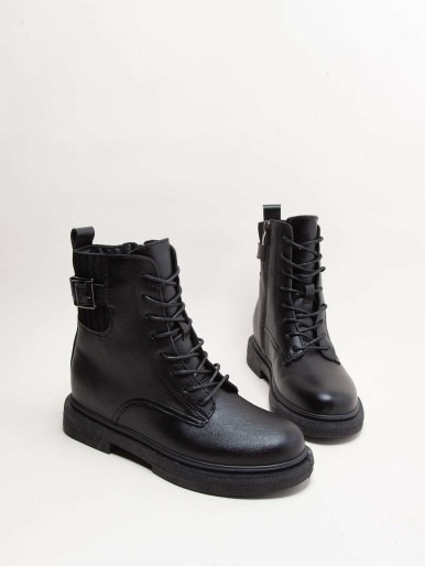 Buckle Decor Combat Boots