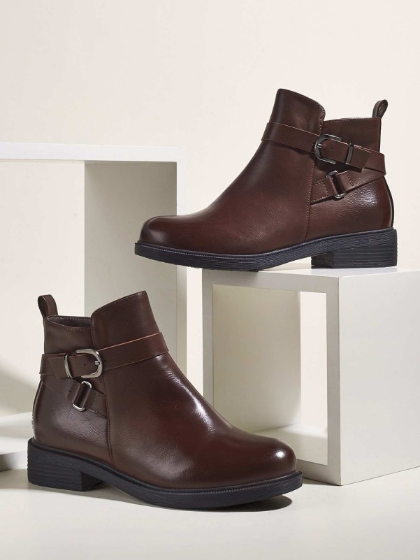 Buckle Decor Wide Fit Boots