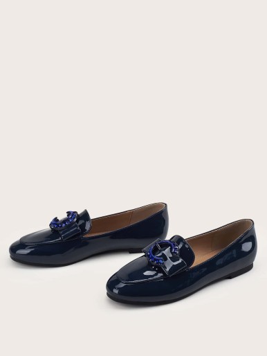 Buckle Decor Wide Fit Loafers