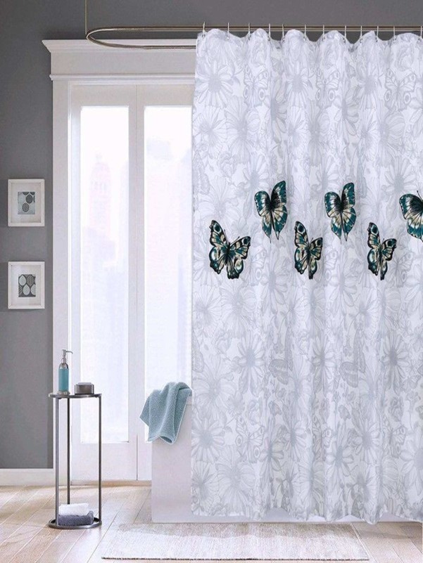 Butterfly Print Shower Curtain