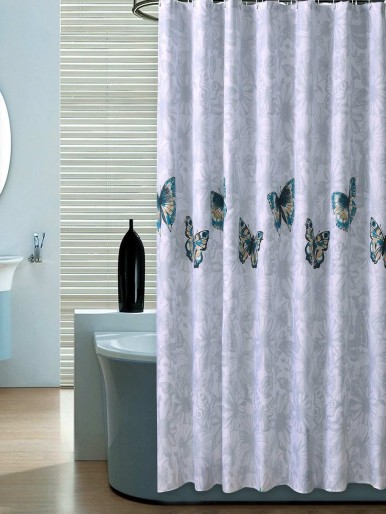 Butterfly Print Shower Curtain