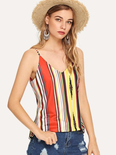 Colorful Striped Cami Top