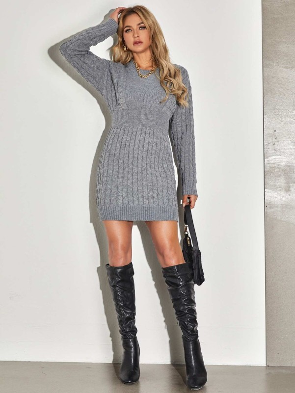 Cable Knit Sweater Dress