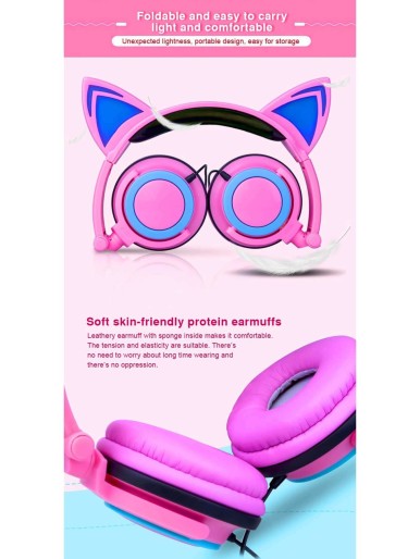 Cat Ear Headphones With Gift Box