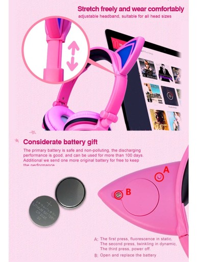 Cat Ear Headphones With Gift Box