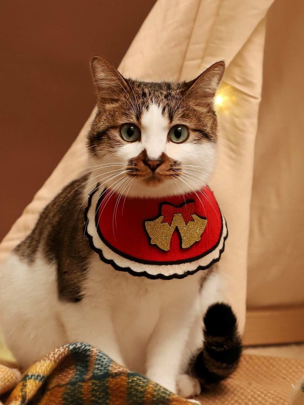 Christmas Bell Patched Cat Bandana