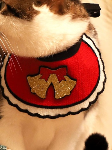 Christmas Bell Patched Cat Bandana
