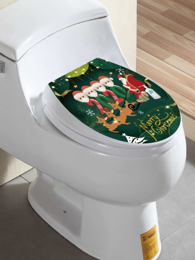 Christmas Pattern Closestool Sticker
