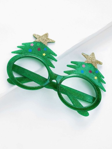 Christmas Tree Glitter Glasses Frame