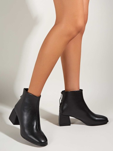 Chunky Heeled Ankle Boots