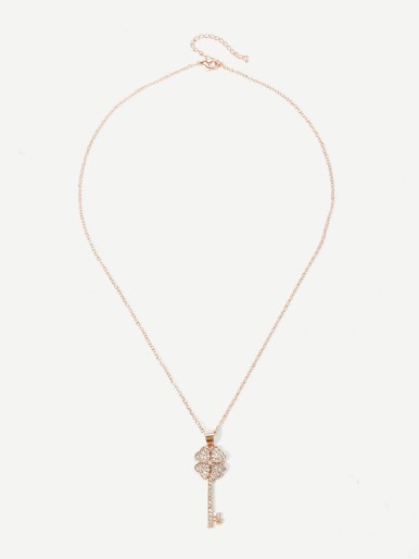 Clover Key Pendant Necklace