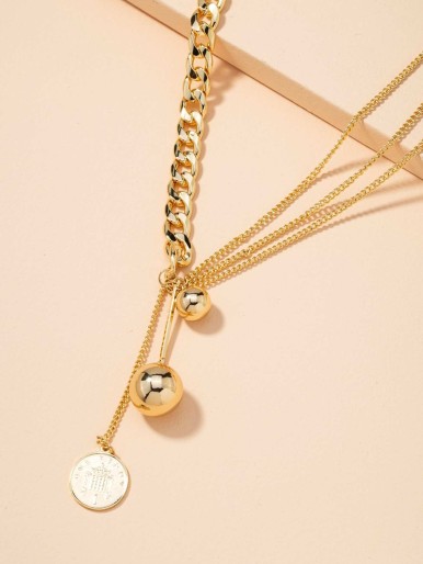 Coin Charm Y-lariat Necklace