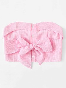 Bow Detail Crop Tube Top