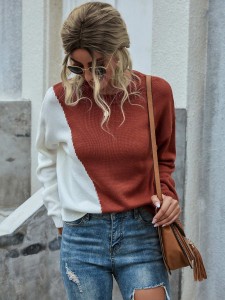 Colorblock Drop Shoulder Oversized Sweater