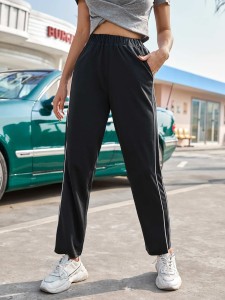 Contrast Binding Sports Pants