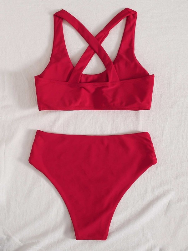 Criss Cross Back Bikini Swimsuit