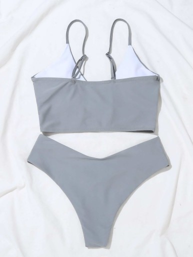 Crossover Neck Bikini Swimsuit