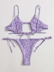 Dalmatian Cut-out Tie Side Bikini Swimsuit
