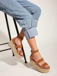 Double Strap Espadrille Wedges