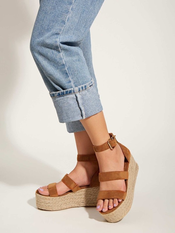 Double Strap Espadrille Wedges