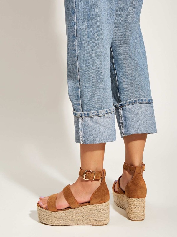 Double Strap Espadrille Wedges