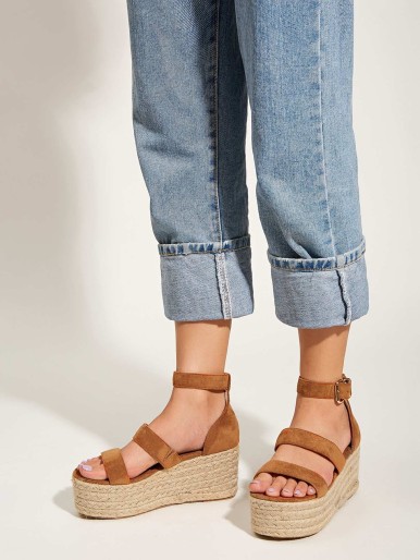 Double Strap Espadrille Wedges