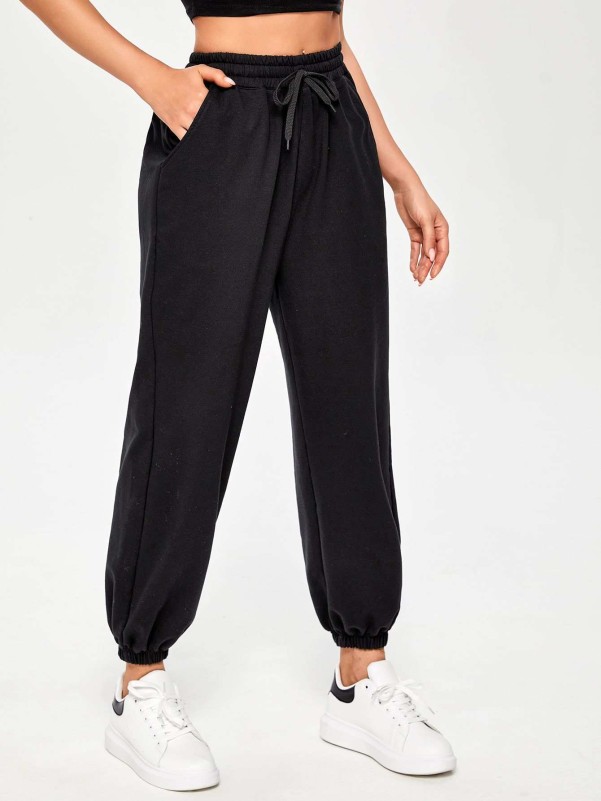 Drawstring High-Rise Joggers